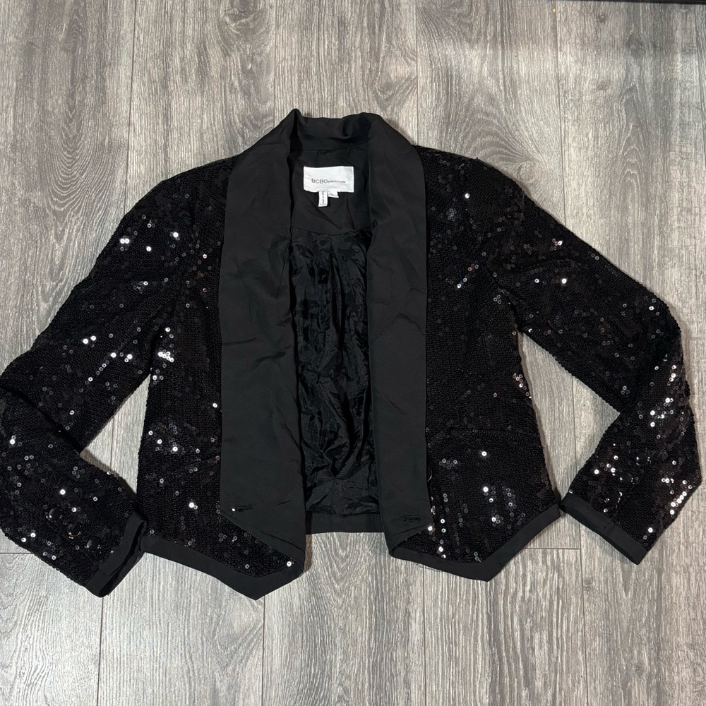 New BCBGeneration Black Sequin Blazer